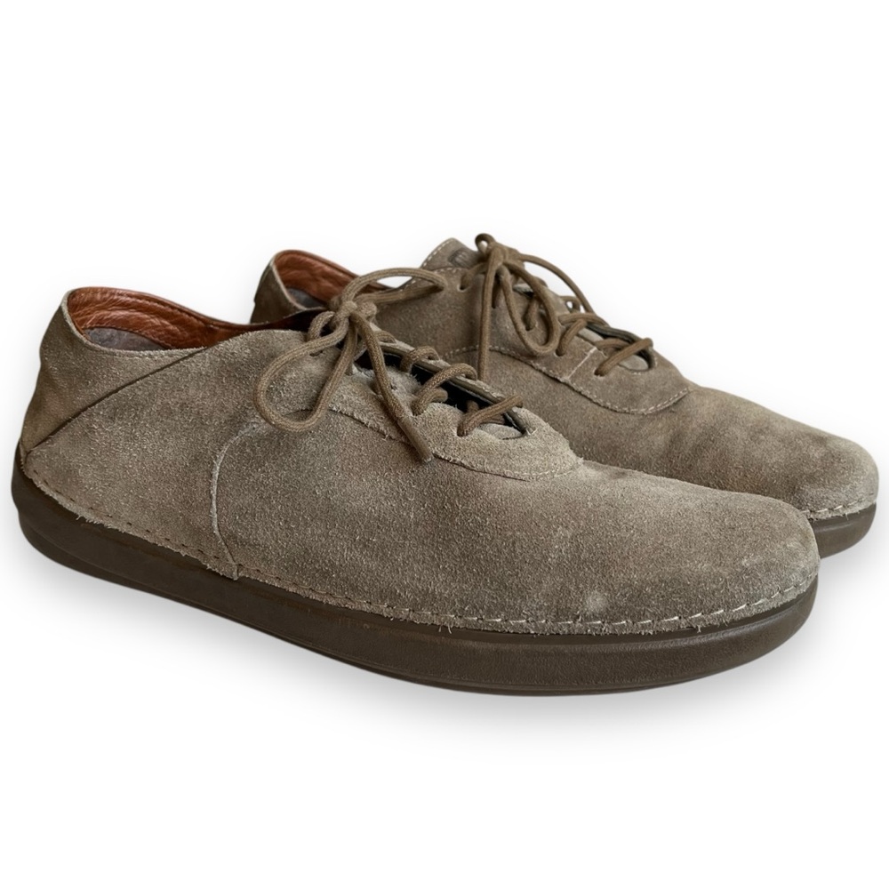 Fitflop Men’s Taupe Grey Suede Leather Lace-Up WobbleBoard Oxford Sneaker Shoe 9